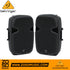Zoso Music pair of black Behringer PK112A 600W 12-inch active PA speakers with Bluetooth and integrated media player