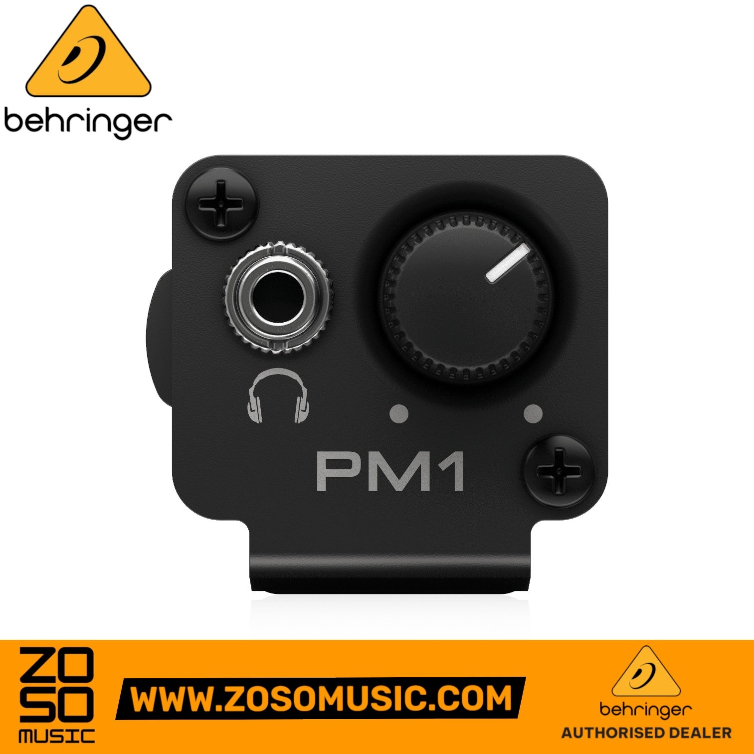 Zoso Music Behringer Powerplay PM1 personal in-ear monitor beltpack with volume control and 3.5mm headphone jack