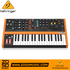 Zoso Music Behringer Poly D analog synthesizer with 37 keys, wood trim, and control panel knobs on a white background.