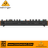 Zoso Music Behringer Poly D analog synthesizer rear panel showing MIDI, audio outputs, and control input ports.