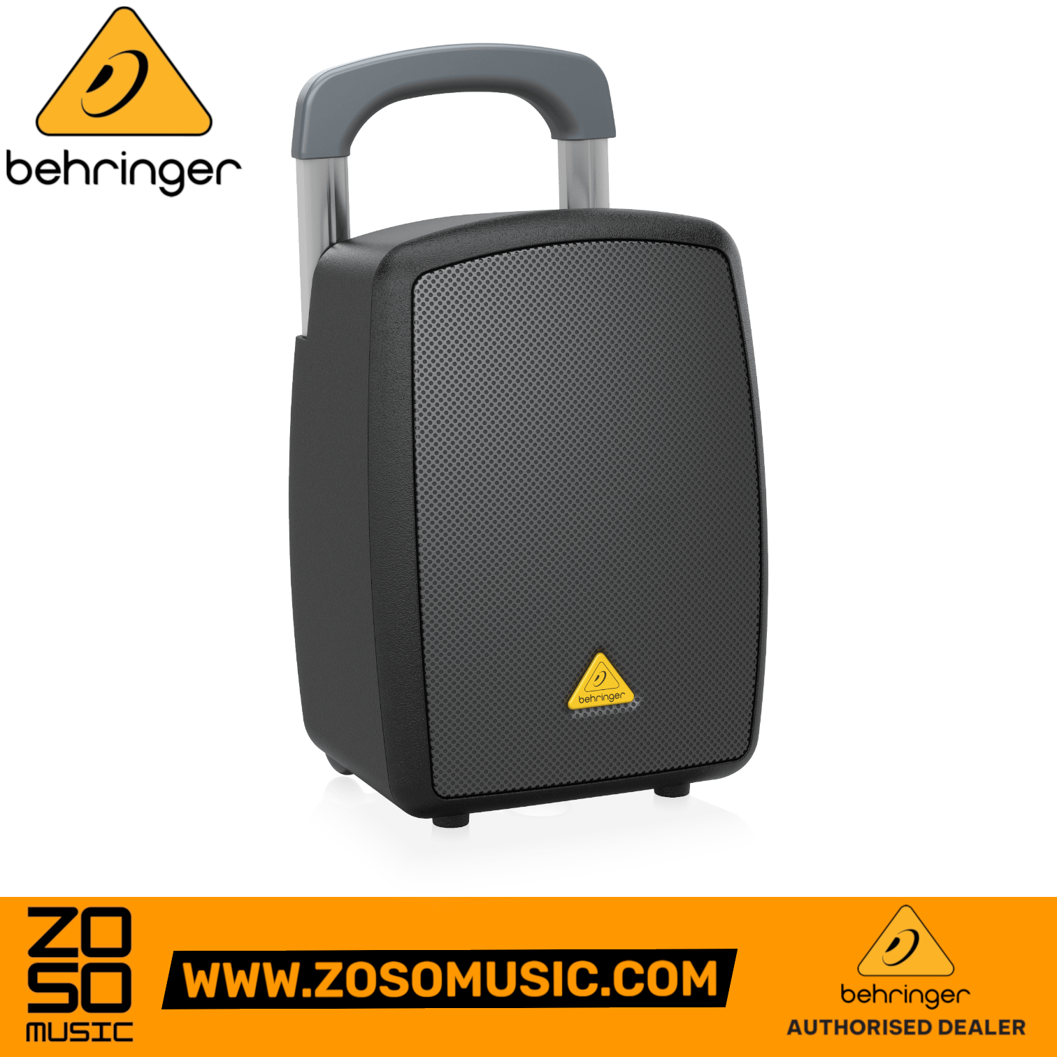 Zoso Music Behringer Europort MPA40BT-PRO portable PA system with retractable handle and wheels