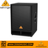 Zoso Music Behringer VQ-1500D 500W 15-inch powered PA subwoofer with a rugged black cabinet and steel front grille.