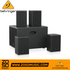 Zoso Music Behringer SAT 1004 bundle featuring four black passive satellite speakers and one active subwoofer