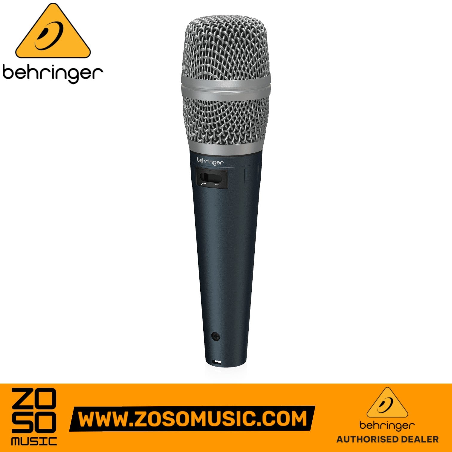Zoso Music Behringer SB78A condenser cardioid microphone with silver mesh grille and black handle