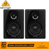 Zoso Music pair of black Behringer Studio 50USB 5-inch powered studio monitors with silk dome tweeters