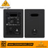 Zoso Music Behringer Studio 50USB studio monitor rear panels showing XLR, TRS, and USB input ports.