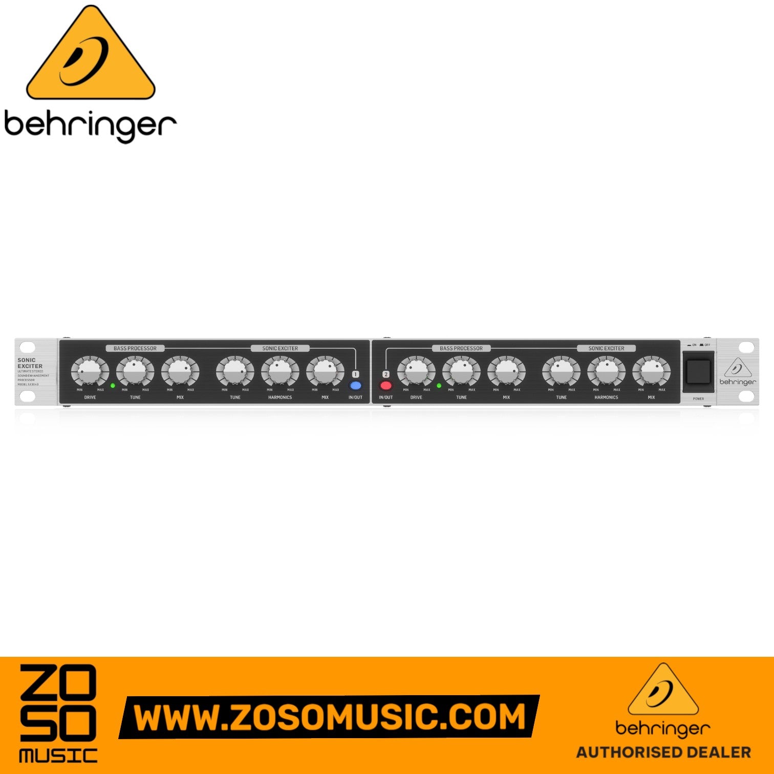 Zoso Music Behringer SX3040 V2 stereo sound enhancement processor with dual channel bass and sonic exciter controls.