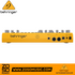Zoso Music Behringer TD-3-AM analog bass synthesizer in yellow, showing rear panel with MIDI, USB, and audio ports.