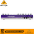 Zoso Music Behringer TD-3-GP analog bass synthesizer in purple, showing the rear panel with MIDI and audio ports.