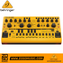 Zoso Music Behringer TD-3-MO-AM yellow analog bass synthesizer with sequencer, knobs, and buttons for sound design.