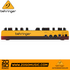 Zoso Music Behringer TD-3-MO-AM analog bass synthesizer in yellow, showing the rear panel with MIDI and audio ports.