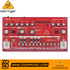 Zoso Music Behringer TD-3-SB analog bass synthesizer in strawberry red with sequencer controls and knobs.