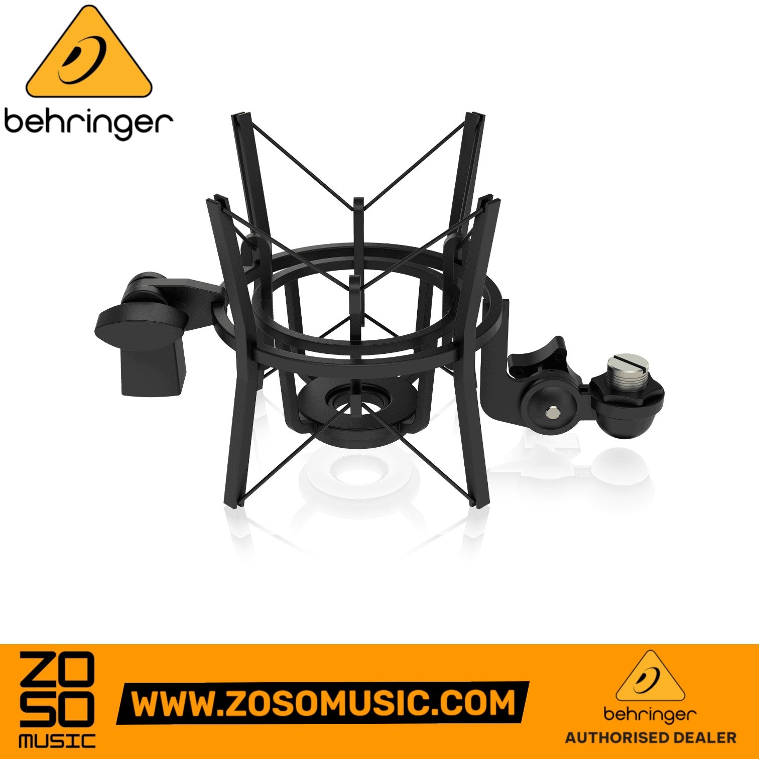 Zoso Music Behringer TM-1 black shock mount for condenser microphone with adjustable mounting hardware