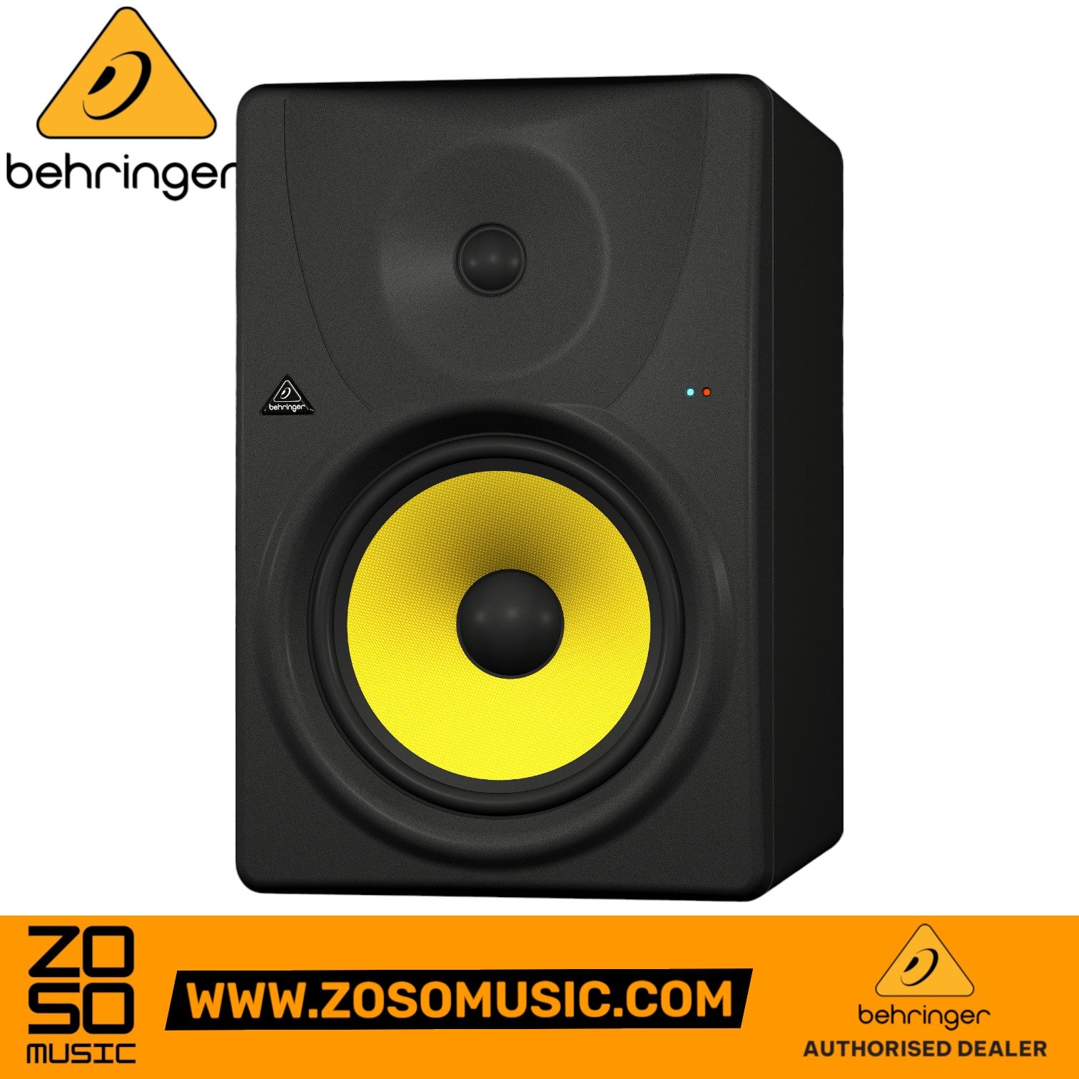 Zoso Music Behringer Truth B1031A active studio monitor with 8-inch yellow Kevlar woofer and silk dome tweeter
