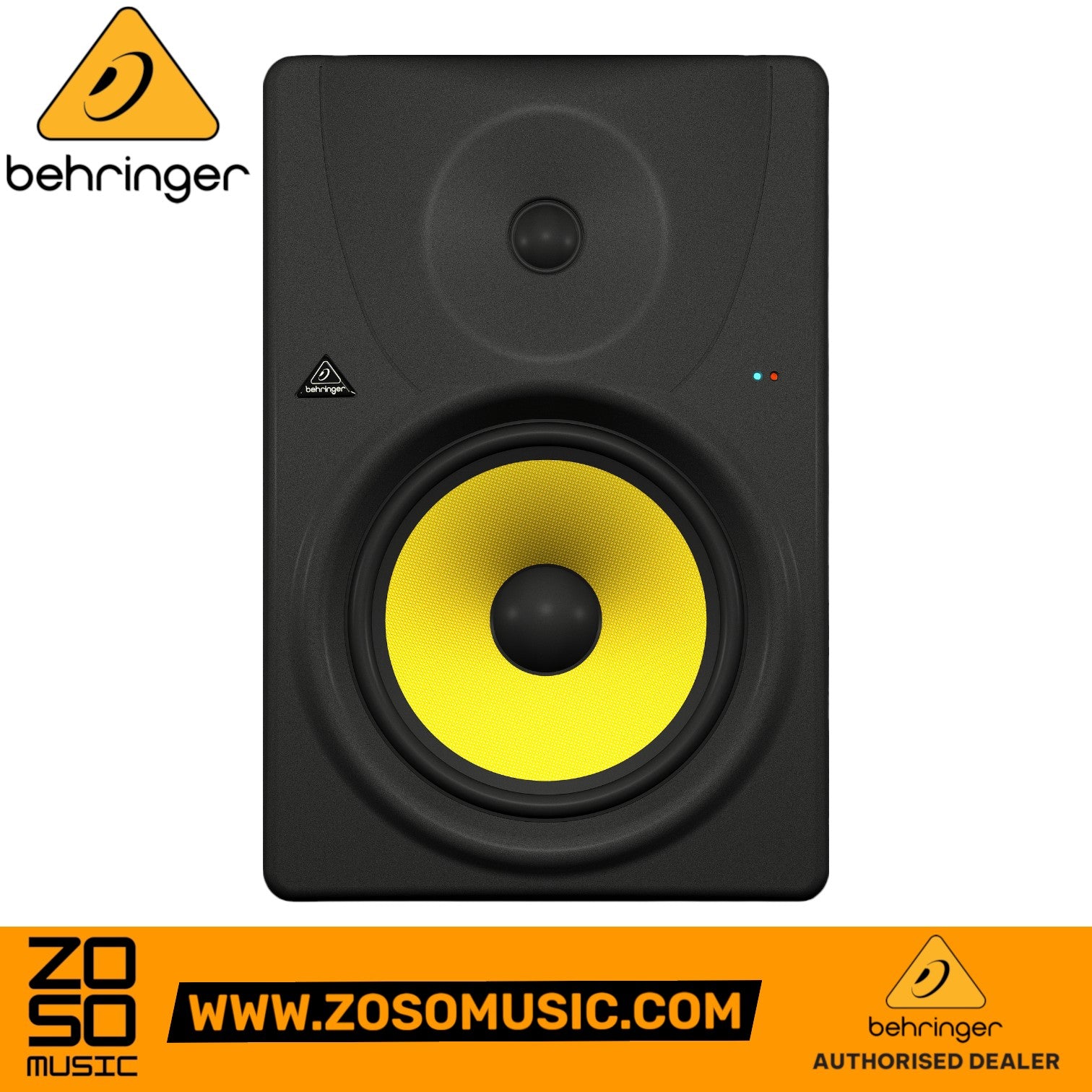 Zoso Music Behringer Truth B1031A active studio monitor with 8-inch yellow Kevlar woofer and silk dome tweeter