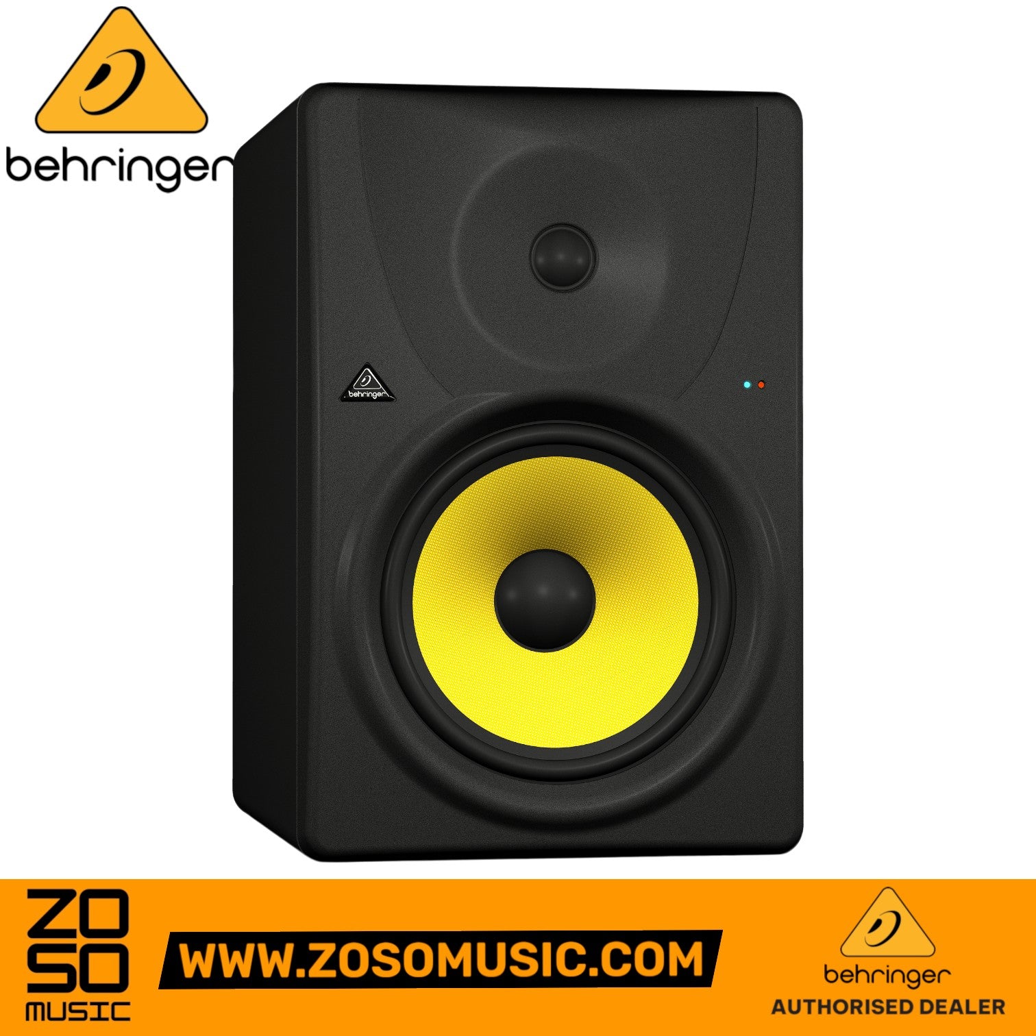 Zoso Music Behringer Truth B1031A active studio monitor with 8-inch yellow Kevlar woofer and silk dome tweeter