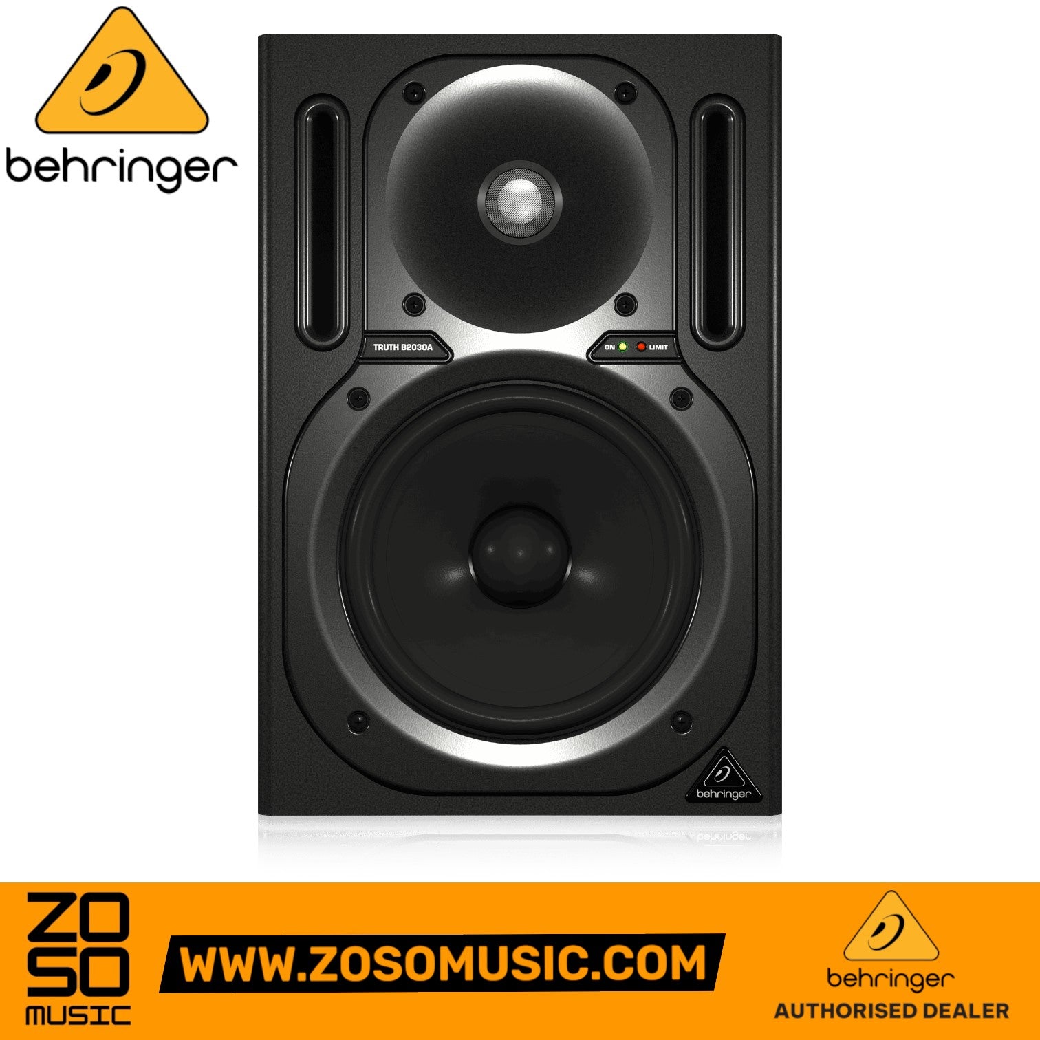 Zoso Music Behringer Truth B2030A active 2-way studio monitor with 6.75-inch woofer and dome tweeter