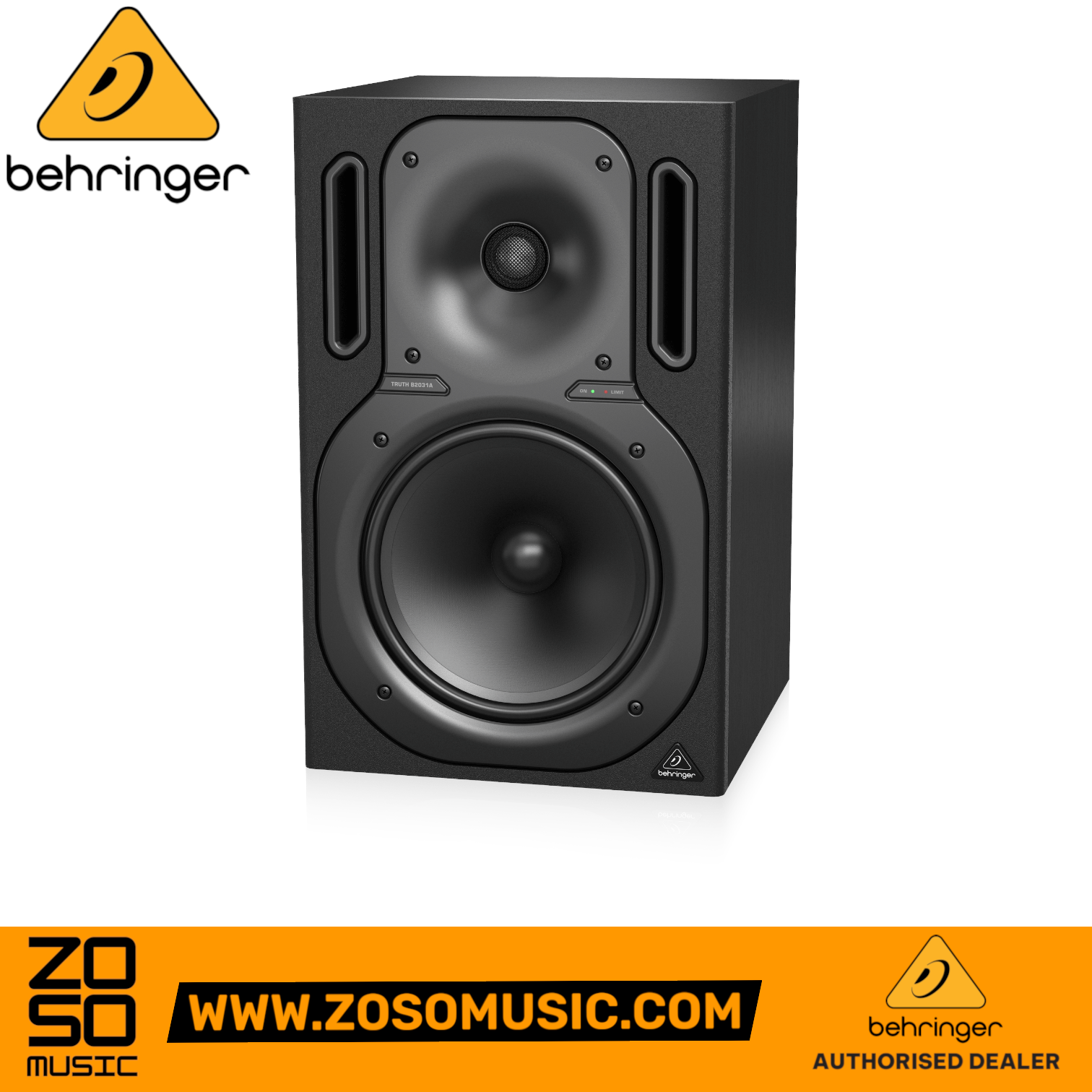 Zoso Music Behringer Truth B2031A 2-way 265W powered studio monitor with 8.75 inch woofer and 1 inch dome tweeter