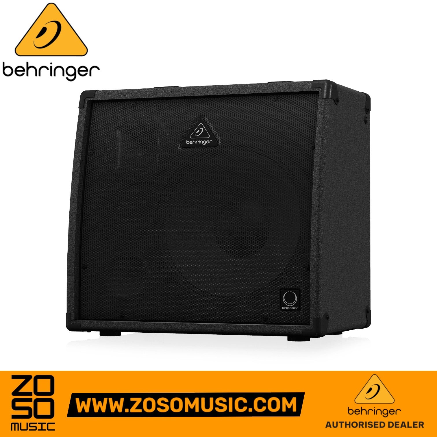 Zoso Music Behringer Ultratone KXD-12 600-Watt keyboard amplifier with 12-inch Turbosound speaker in black