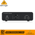 Zoso Music Behringer U-PHORIA UMC22 audio interface rear panel showing USB port, phantom power switch, and outputs.