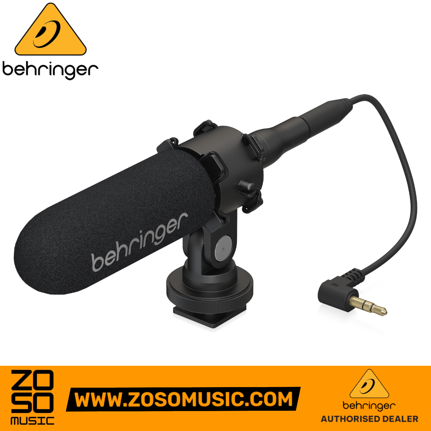 Zoso Music Behringer VIDEO MIC condenser shotgun microphone with shock-mount and windscreen for cameras