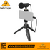 Zoso Music Behringer GO VIDEO KIT featuring a black condenser microphone, smartphone clamp, and tripod stand.
