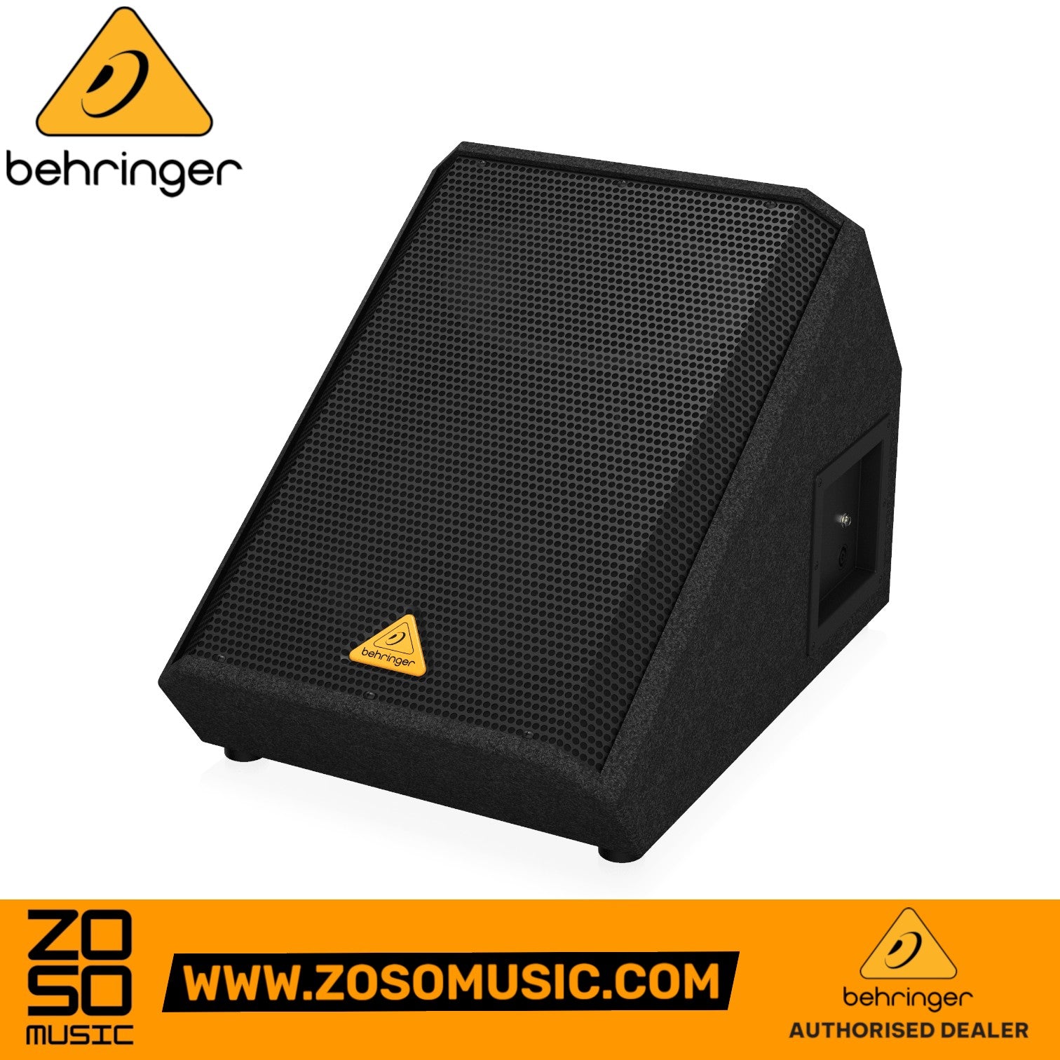 Zoso Music Behringer Eurolive VP1220F 12-inch passive floor monitor wedge with black steel grille and rugged finish