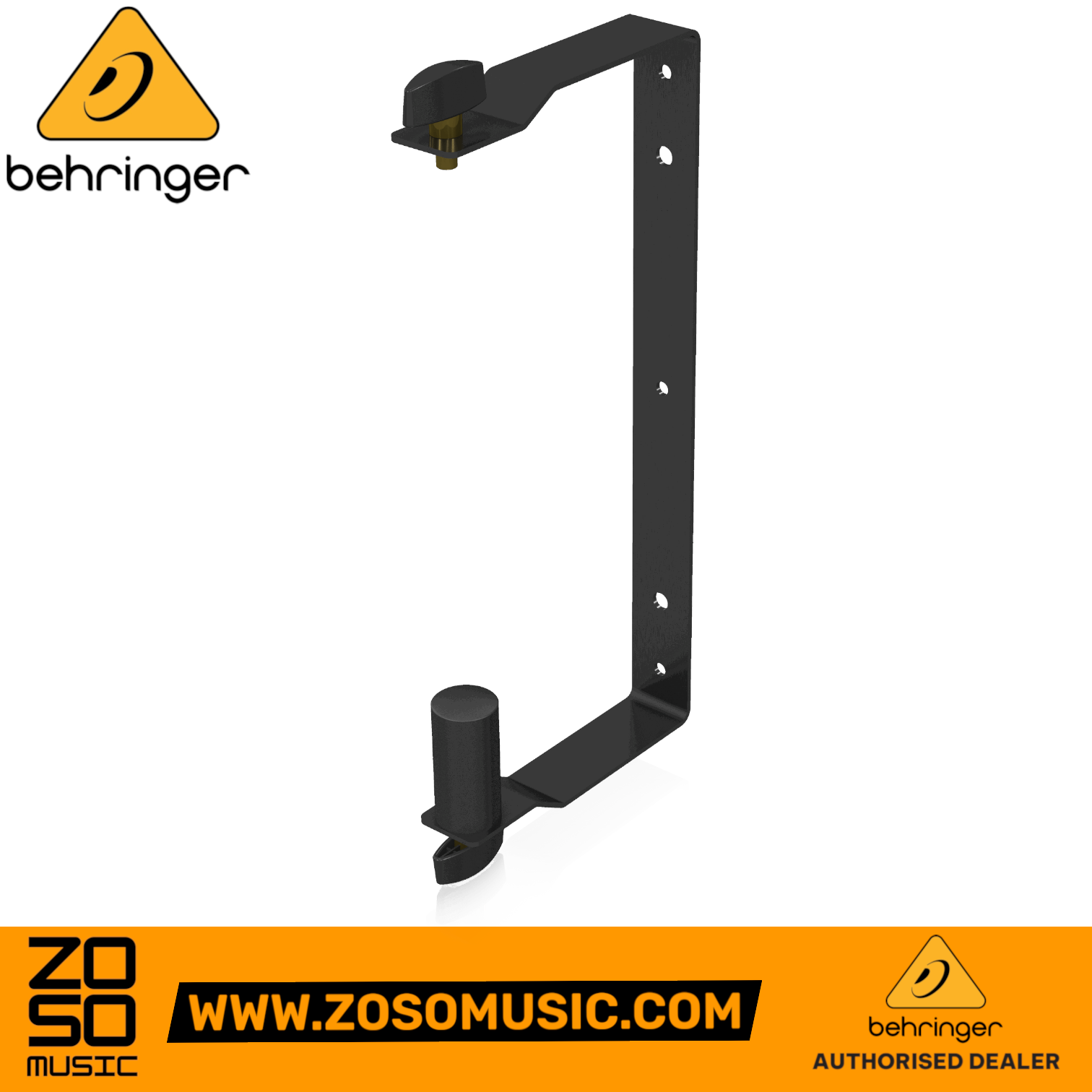 Zoso Music Behringer WB208 black steel wall-mount bracket for Eurolive B208 speakers with 180-degree swivel design