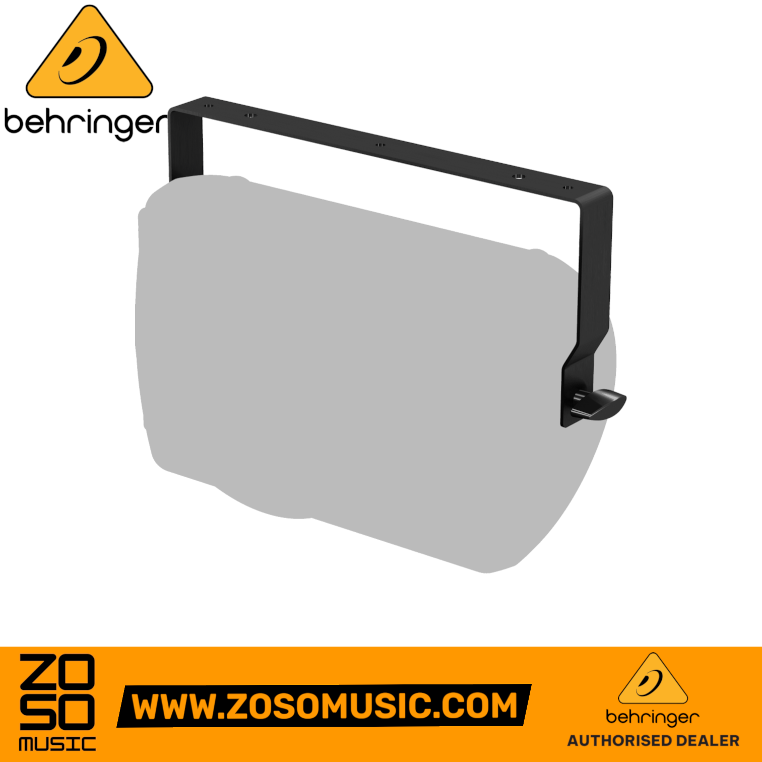 Zoso Music Behringer WB208 black steel wall-mount bracket for Eurolive B208 speakers with 180-degree swivel