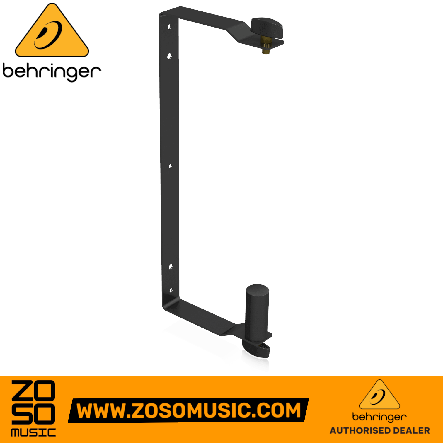 Zoso Music Behringer WB210 black steel wall-mount speaker bracket for Eurolive B210 series with 180-degree swivel