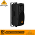 Zoso Music Behringer WB215 black steel wall-mount bracket attached to a Eurolive B215 PA speaker