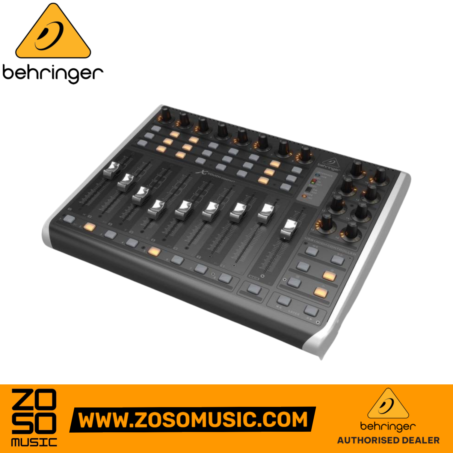 Zoso Music Behringer X-Touch Compact USB MIDI controller with motorized faders and rotary encoders
