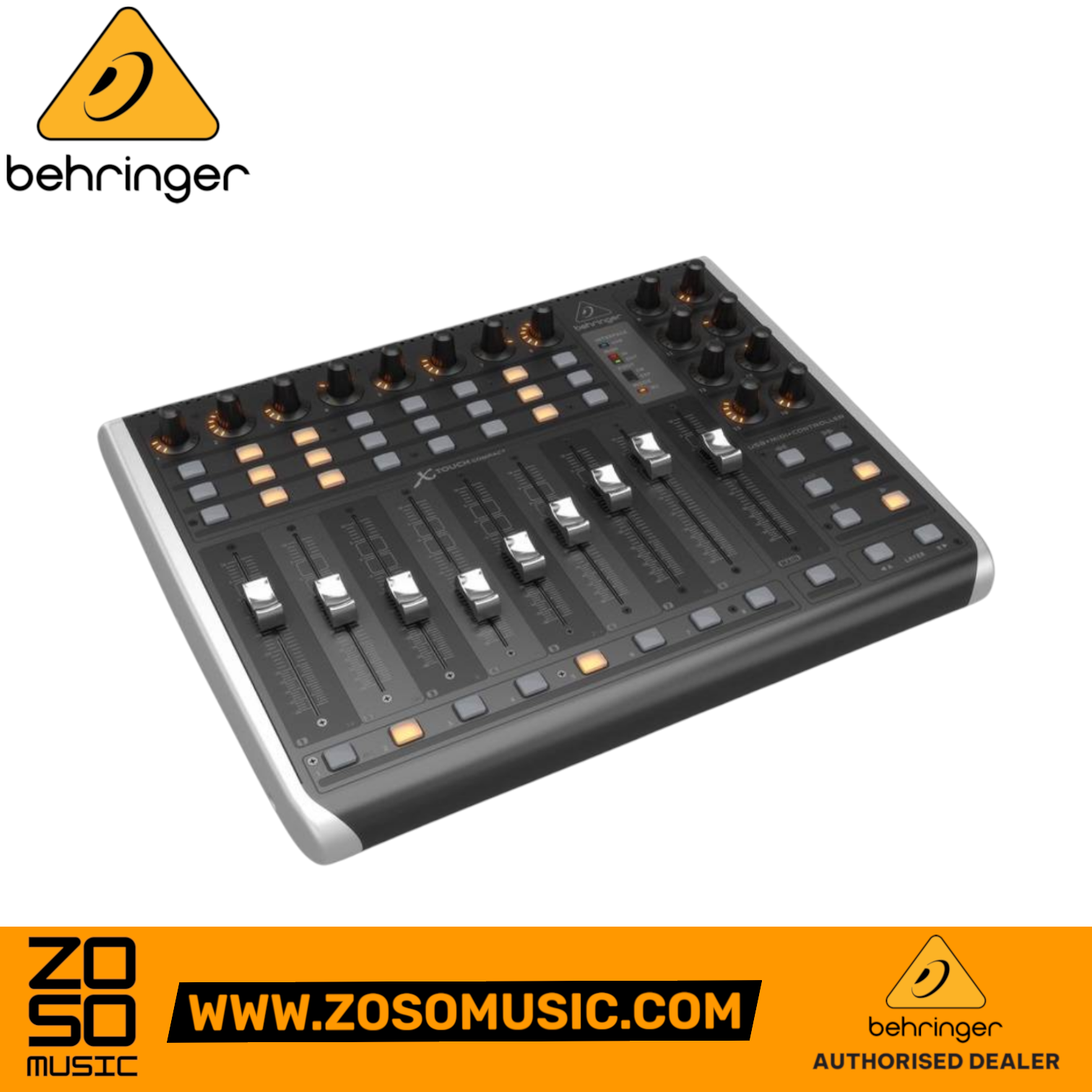 Zoso Music Behringer X-Touch Compact USB MIDI controller with motorized faders and rotary encoders
