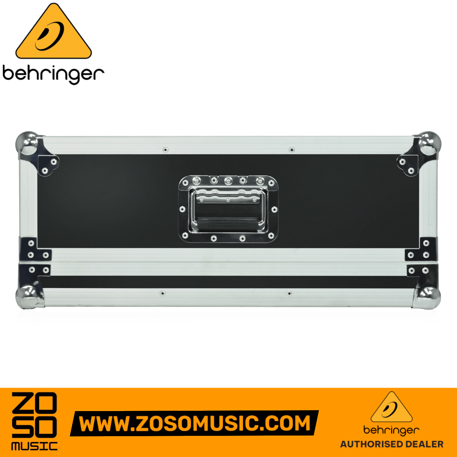 Zoso Music Behringer X-32 mixer flight case made of black plywood with reinforced metal corners and recessed handle