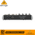 Zoso Music Behringer XENYX 1202SFX analog mixer rear panel showing USB, DC input, and power switch connectivity.