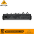 Zoso Music Behringer Xenyx 802 analog mixer rear panel view showing power input and serial number label