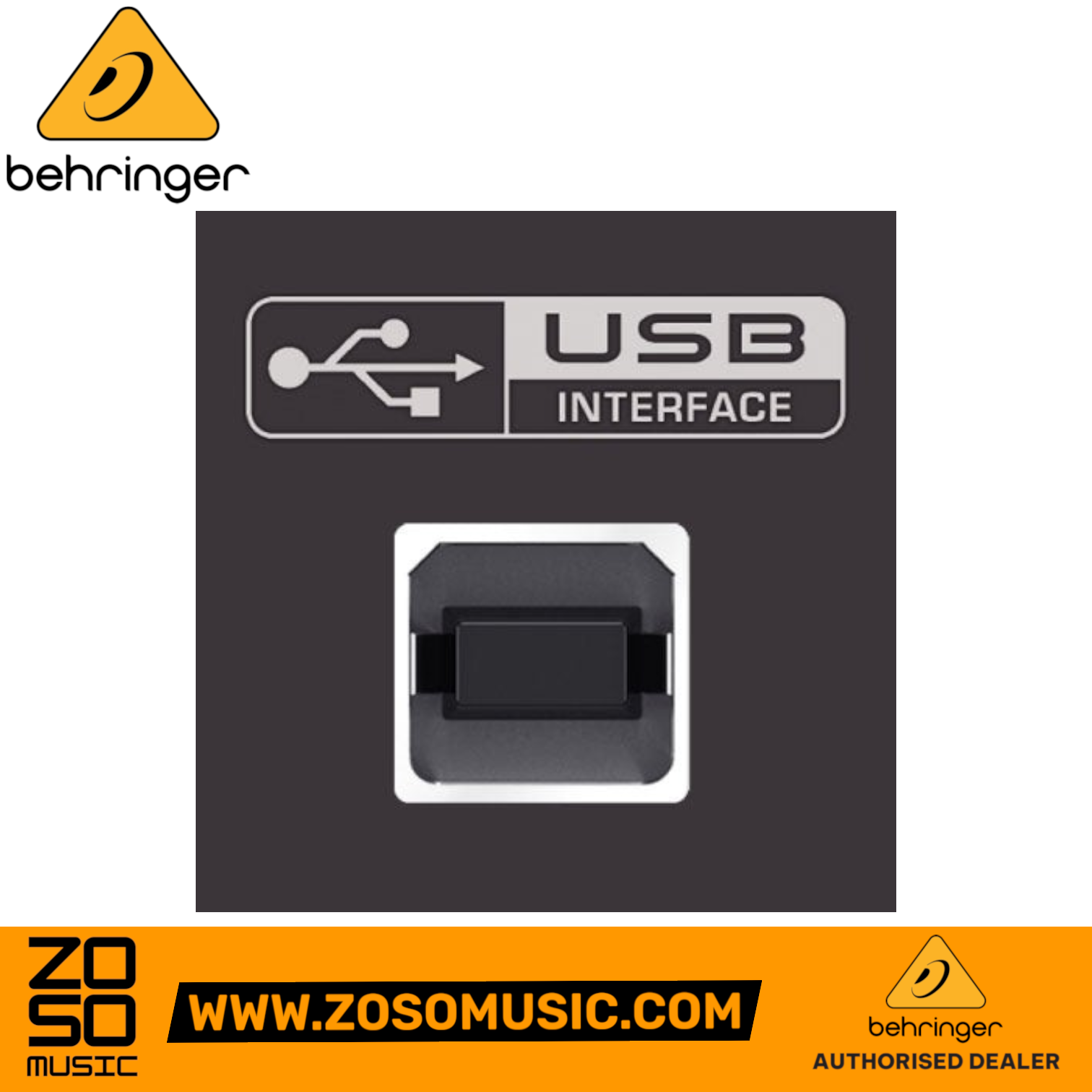 Zoso Music Behringer XENYX Q1204USB mixer USB interface port detail