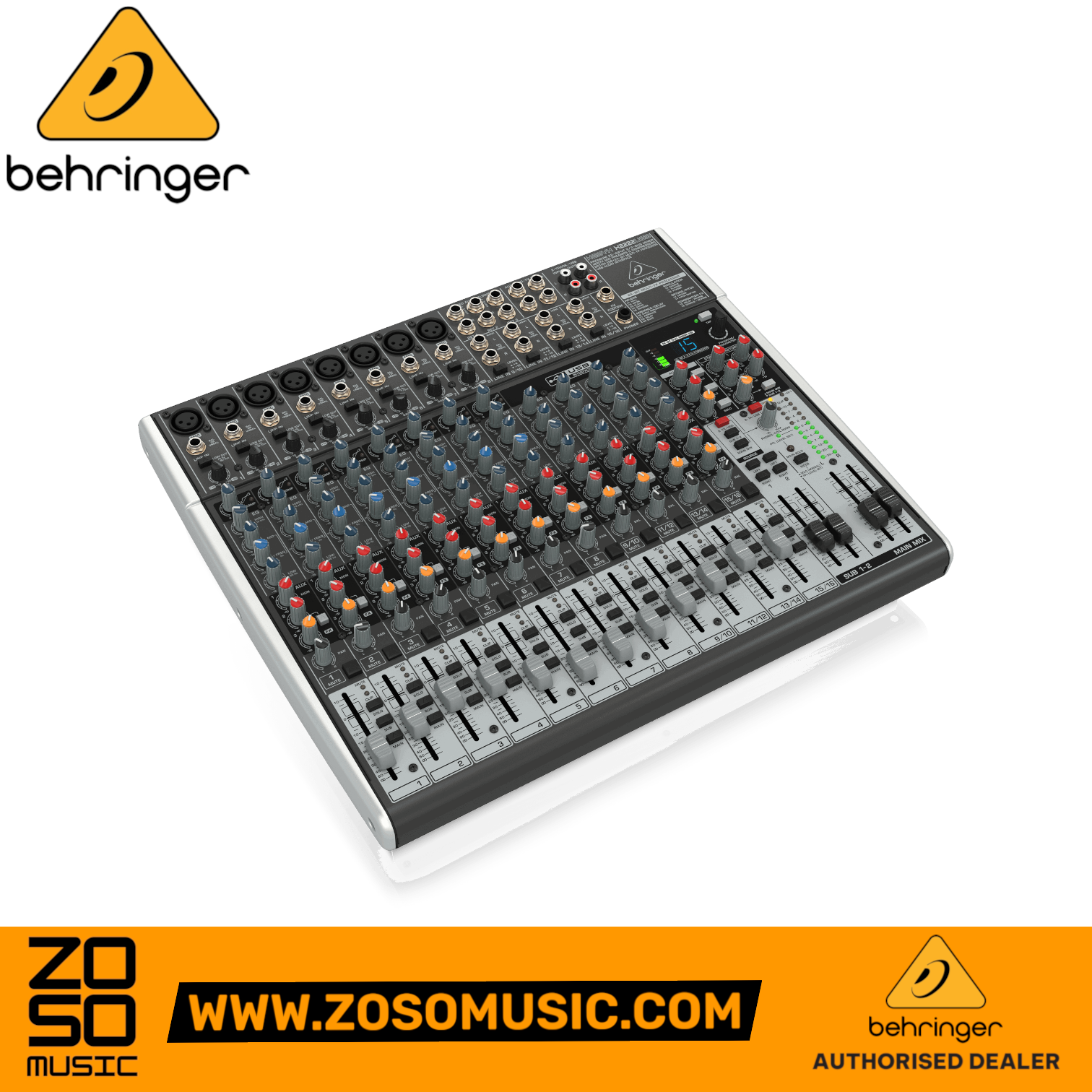 Zoso Music Behringer Xenyx X2222USB 12-channel analog mixer with USB interface and built-in effects processor