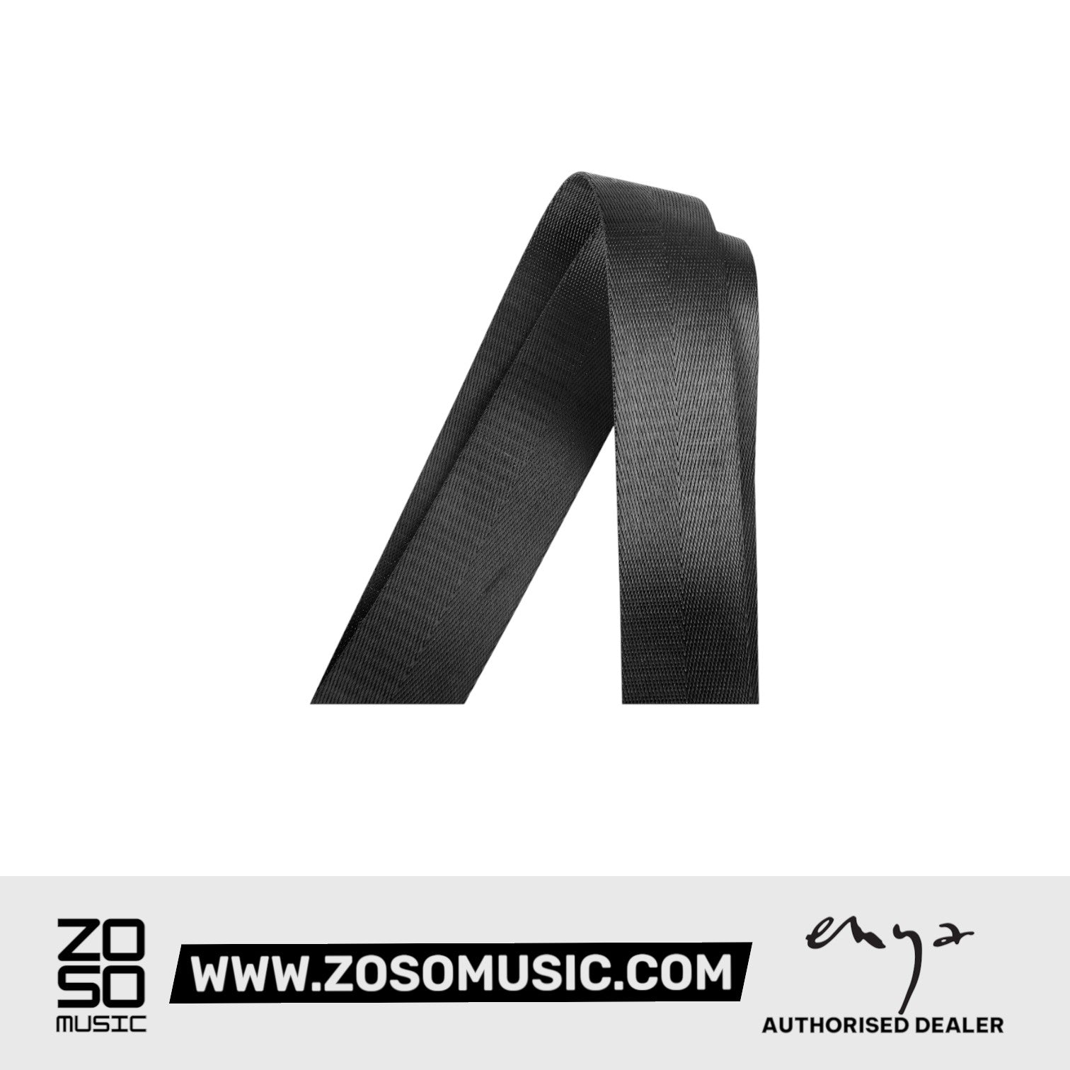 Zoso Music black woven nylon ukulele strap with durable construction and adjustable length for comfortable playing