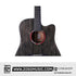 Zoso Music Caesar WL-800Ce 41-inch cutaway acoustic guitar with a black matte finish and red soundhole rosette