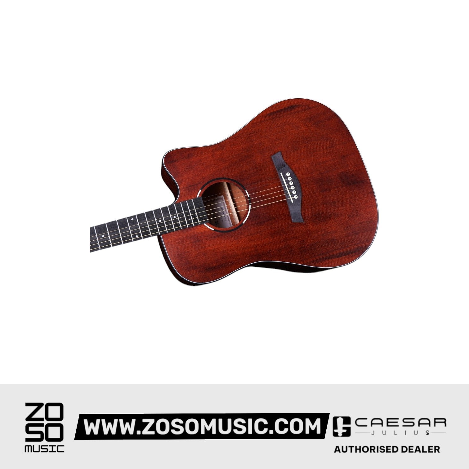Zoso Music Caesar WL-800Ce 41-inch acoustic cutaway guitar with a solid spruce top and sapele back and sides.