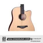 Zoso Music Caesar WL-800Ce 41-inch cutaway acoustic guitar with a solid sitka spruce top and matte finish