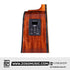 Zoso Music Caesar acoustic guitar preamp control panel with built-in tuner and EQ settings on a wood grain body