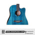 Zoso Music Caesar WL-800Ce 41-inch blue acoustic guitar with a cutaway body, solid top, and matte finish.