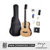 Zoso Music ENYA EB-X1 PRO MAX acoustic guitar bundle with black gig bag, capo, tuner, and accessories on white
