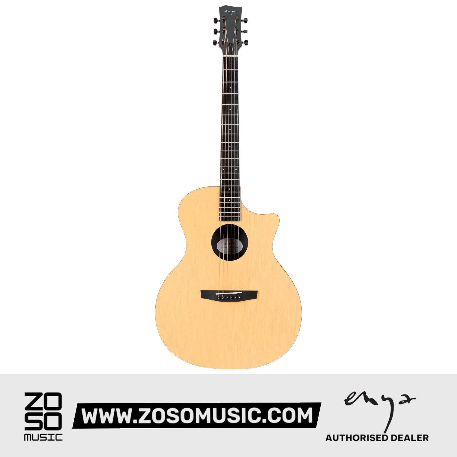 Zoso Music ENYA EGA-X0 41-inch acoustic guitar with a light spruce top and cutaway body design