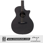 Zoso Music Enya EGA-X0 41-inch acoustic guitar with a sleek matte black finish and cutaway body design.
