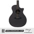 Zoso Music Enya EGA-X0 41-inch acoustic guitar with a sleek matte black finish and cutaway body design.