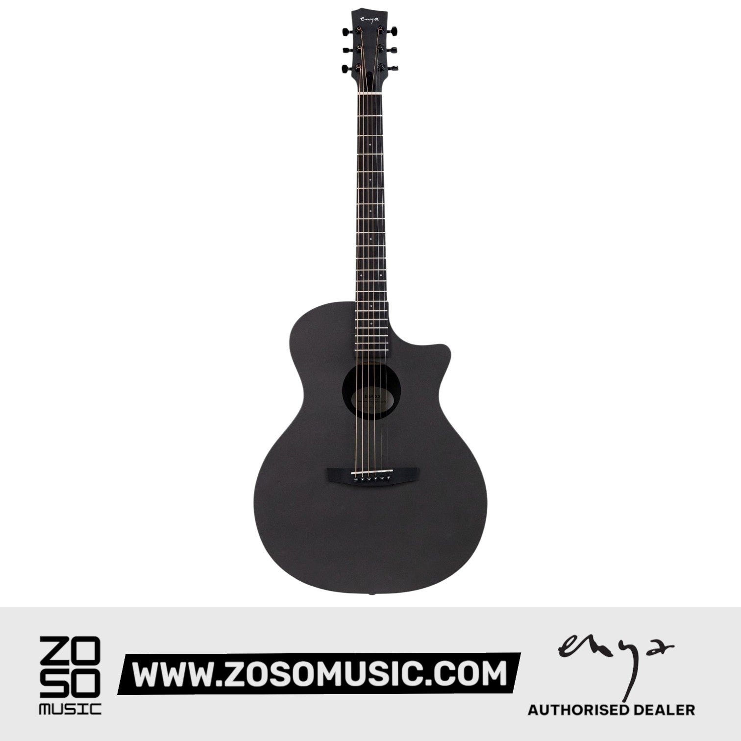 Zoso Music ENYA EGA-X0 41-inch acoustic guitar with matte black finish and cutaway body design