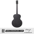 Back view of the Zoso Music Enya EM-X0 36-inch acoustic guitar in matte black with HPL Koa body and black neck.